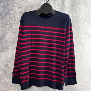Lauren Ralph Lauren Striped Cotton-Blend Sweater Lauren Navy/Festive Red‎ 3X NWT